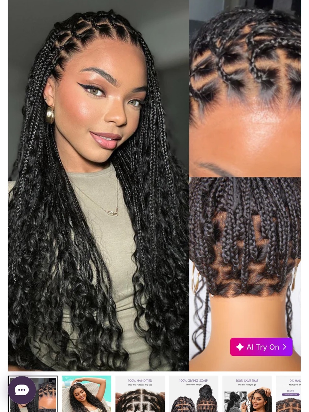 Black Faux Locs Goddess Braids - Women Hair
